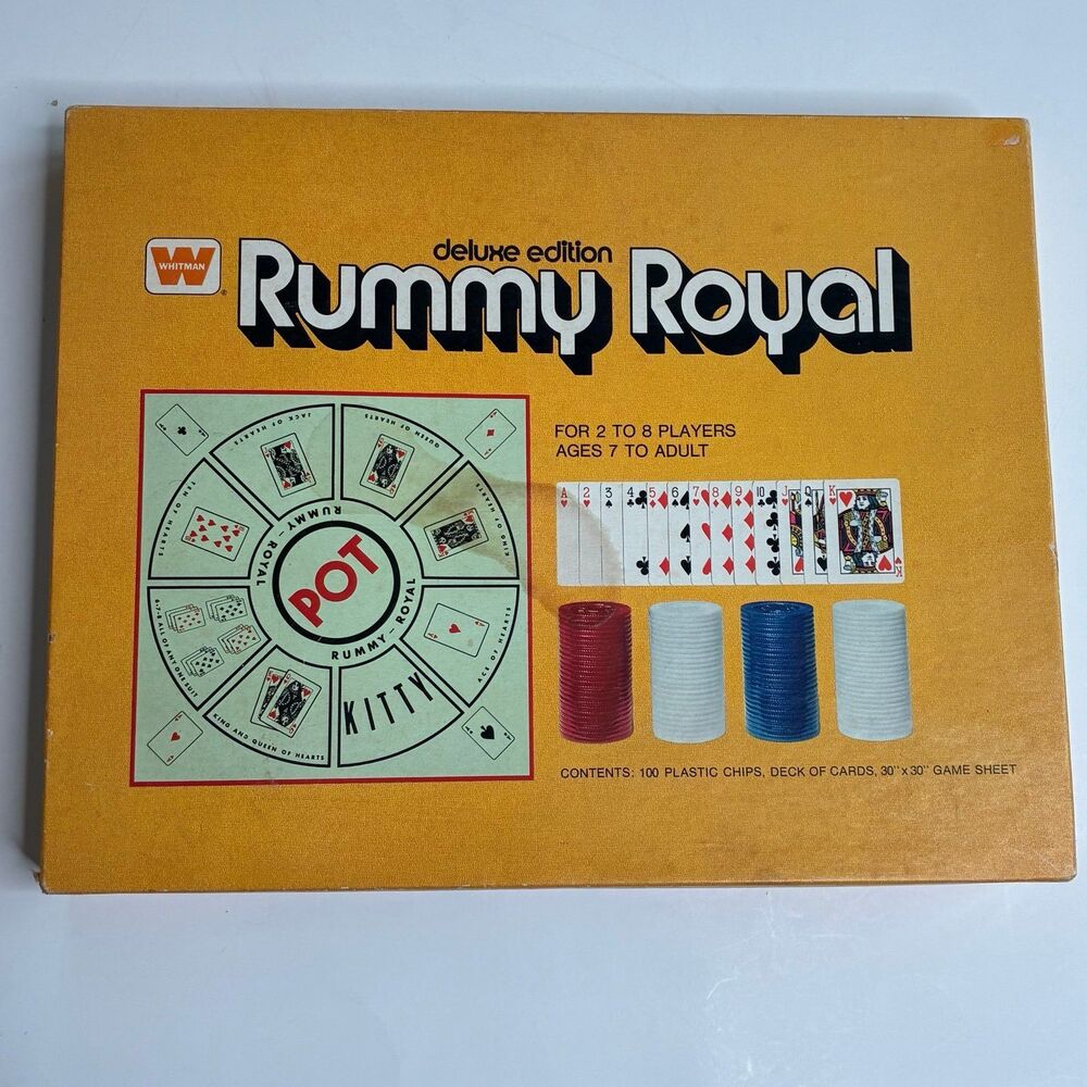 VTG Whitman Rummy Royal Deluxe Edition Card Game #4804 1975 Game Night USA